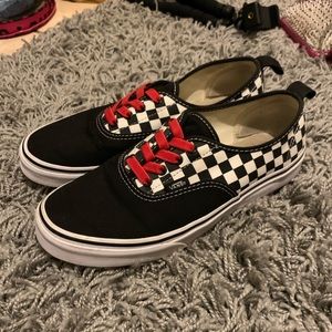 Slip-on checkered vans